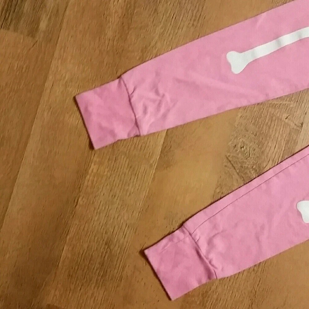 OshKosh Girls‎ Pink Bone Halloween Jogger Pajama Leggings Size 8